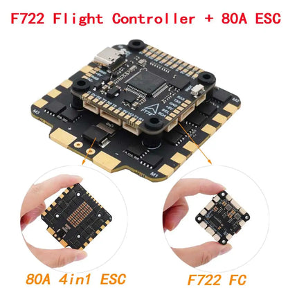 F405 F7 F722 Flight Controller  + 60A 80A 4in1 BLheli_S ESC Stacks 30.5*30.5mm For 7in 8in 10in 13in Frame RC FPV Racer Drone