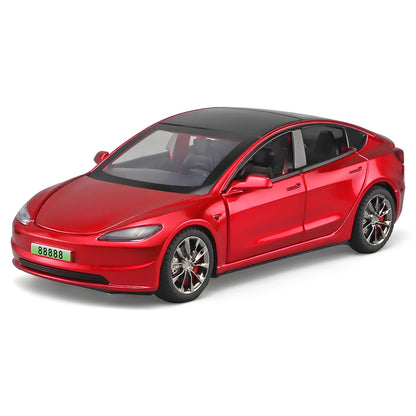 1:32 Model 3 Model X Alloy Diecast Metal Model Car Sound & Light Mini GT Miniature Collections Decorative Ornaments Gifts Friend