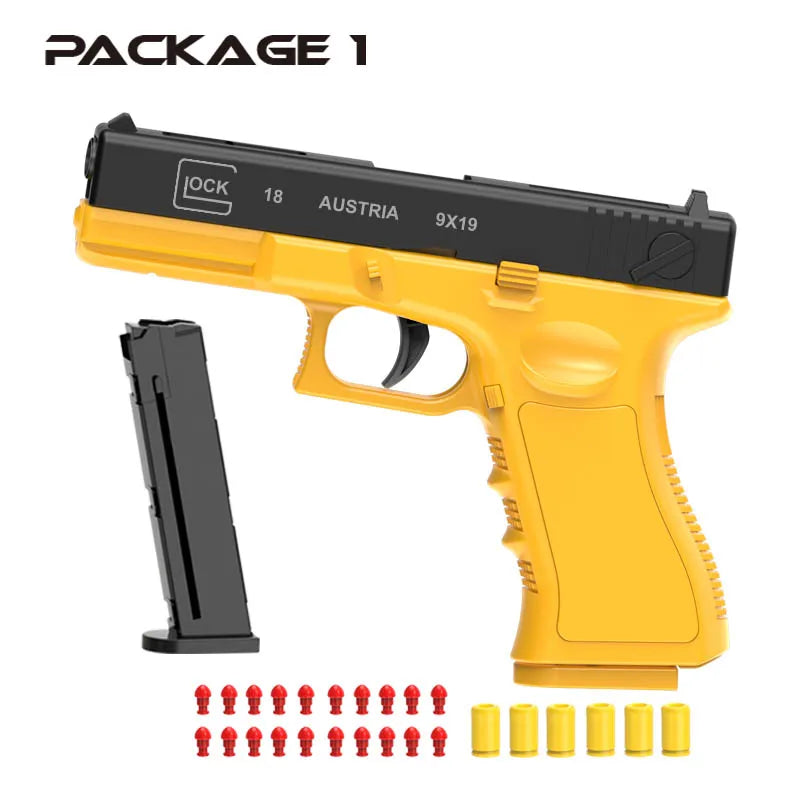 Black M1911 Colt Toy Gunman Gun, Soft Bullet Shell, Catapult Blaster, Manual Air Gun Launcher, Boys Shooting Game 14+y