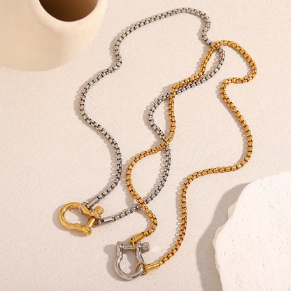 MamacitaSlay Unique Cool 316L Stainless Steel Double Color Necklace Party Waterproof Neck Jewelry For Women's DIY Accessories