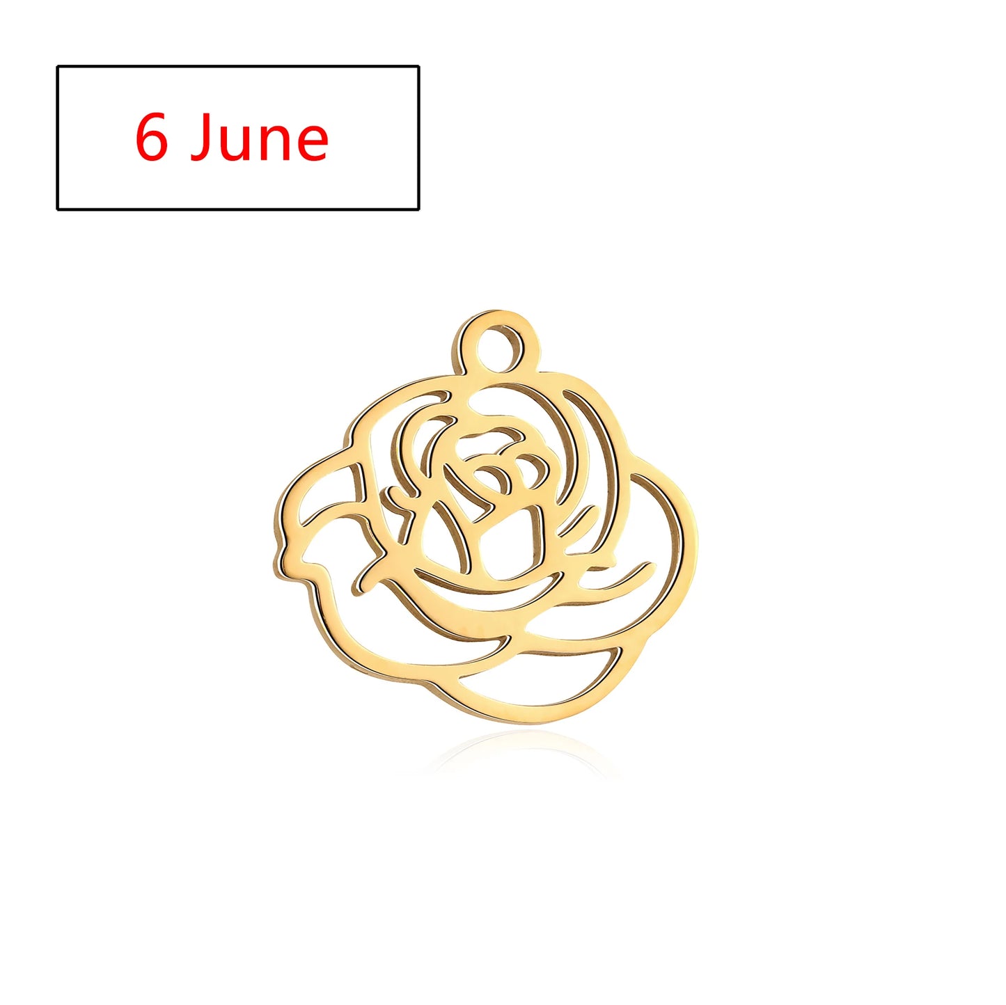 5Pcs Stainless Steel Birth Month Flower Charms Birthday Flower Dangles Plant Floral Pendant DIY Necklace Earrings Jewelry Making