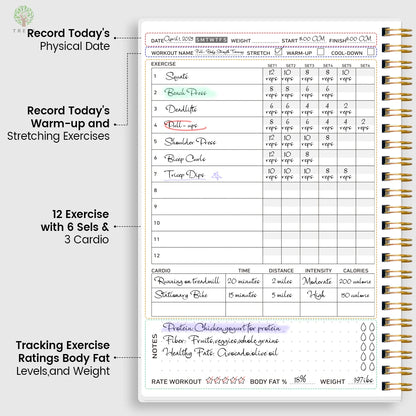 1Pc Fitness Plan Book Suitable for Women and Men, Training Log, Daily Health, with an A3 Large Calendar