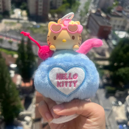 Sanrio Hellokitty Summer Black Skin Series Blind Box Sun-Sensitive Color-Changing Aroma Charm Pendant Trendy Toy Gift