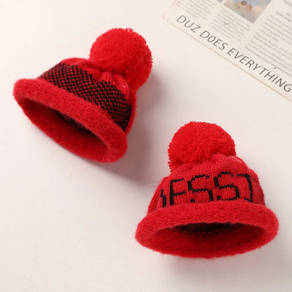 5PCS/lot Mini Handmade Small Knitting Hat For DIY Dolls Decoration Phone Case Decoration 3.5CM