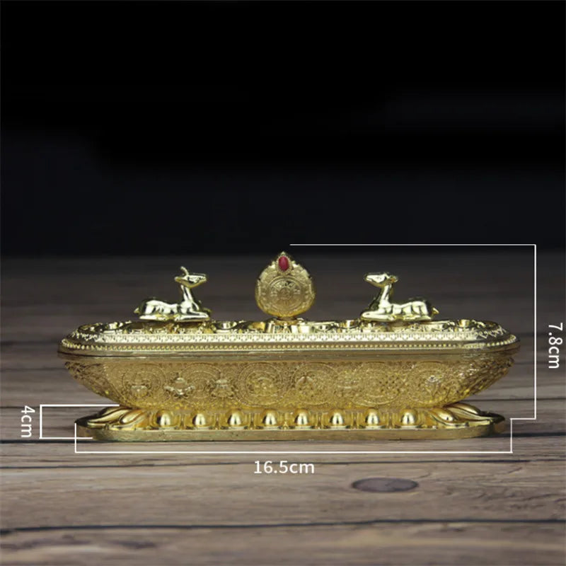 Antique Handmade Copper Tibet Incense Burner Incense Stick Holder Zen Buddhist Teahouse Home Office Decoration Crafts Ornaments