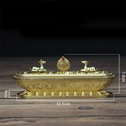 Antique Handmade Copper Tibet Incense Burner Incense Stick Holder Zen Buddhist Teahouse Home Office Decoration Crafts Ornaments