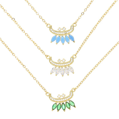 Total 31 Different Shape Arabic Letter Pendant Necklaces for Women Paved Green White Cz and Turquoise Gold Color Fashion Jewelry