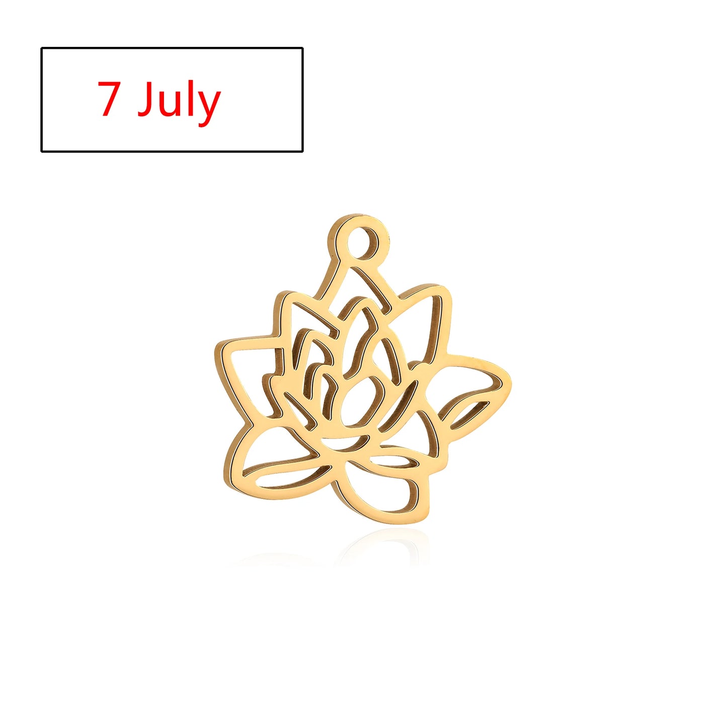 5Pcs Stainless Steel Birth Month Flower Charms Birthday Flower Dangles Plant Floral Pendant DIY Necklace Earrings Jewelry Making