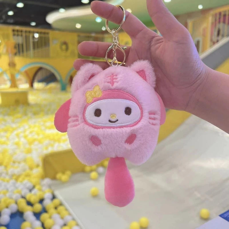 Sanrio Plush Pendant Kuromi Cinnamoroll Bad Badtz Maru Hello Kitty Pom Pom Purin My Melody Pochacco Kawaii Pendant