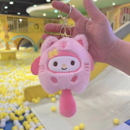 Sanrio Plush Pendant Kuromi Cinnamoroll Bad Badtz Maru Hello Kitty Pom Pom Purin My Melody Pochacco Kawaii Pendant