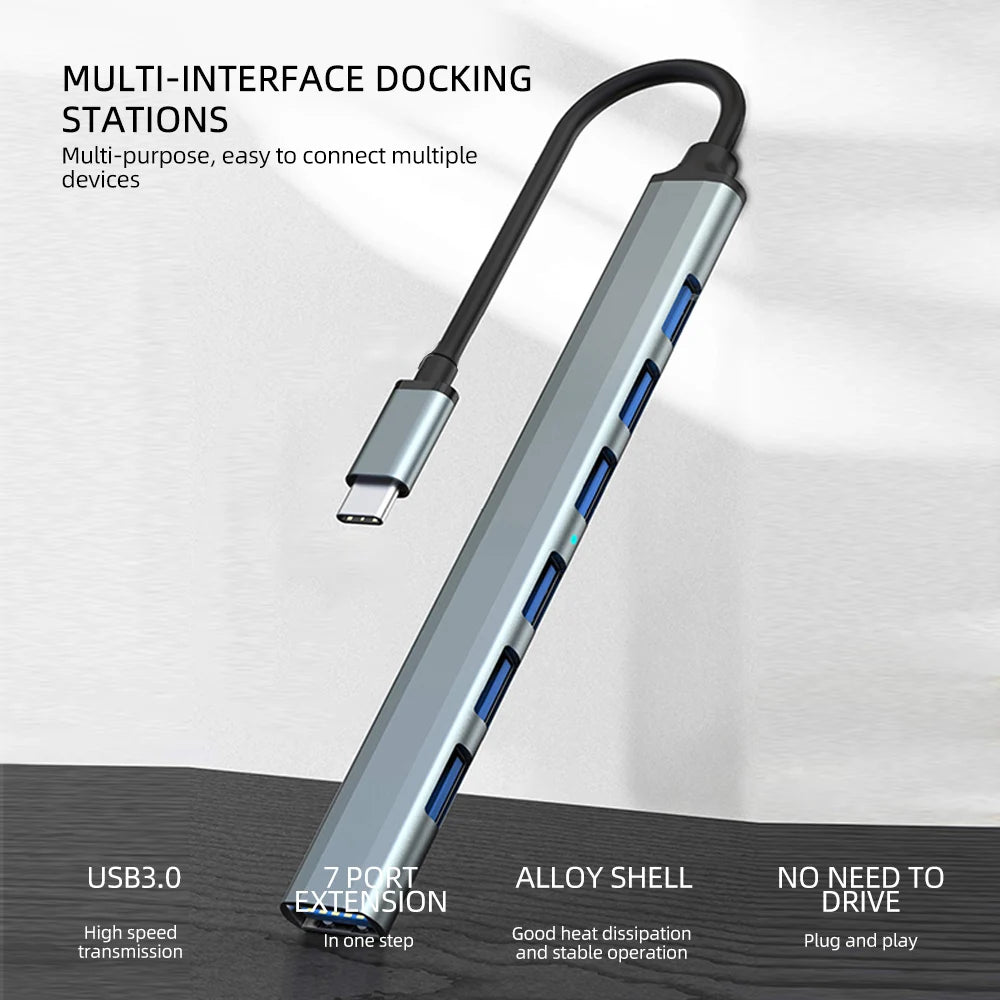 USB HUB USB C Type C HUB USB 3.0 2.0 Adapter Multi Splitter High Speed 5Gbps For PC Macbook Docking Station Computer Accessories