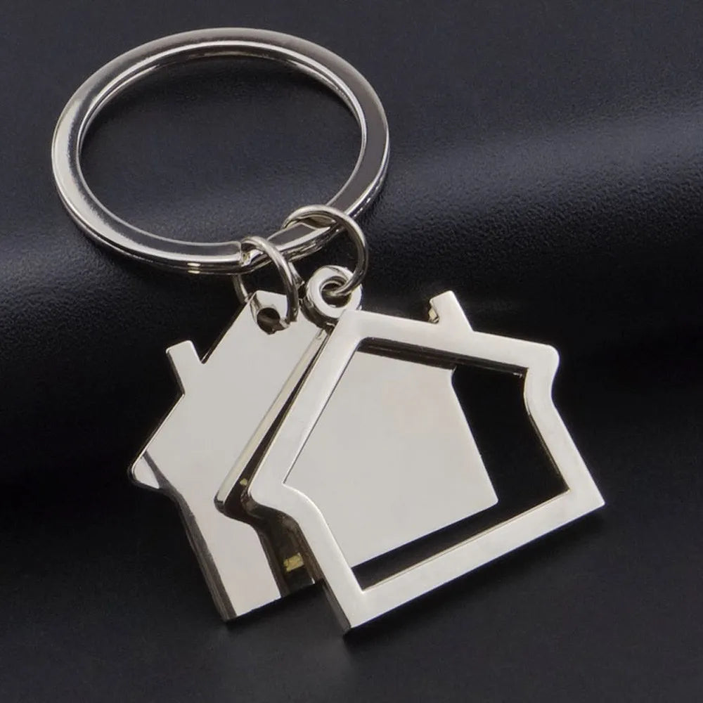 Split Key Ring Present House Metal Gift Keyring Modern Home Chain Key Keychain Christmas Keyfob Other Key Purse брелок на сумку