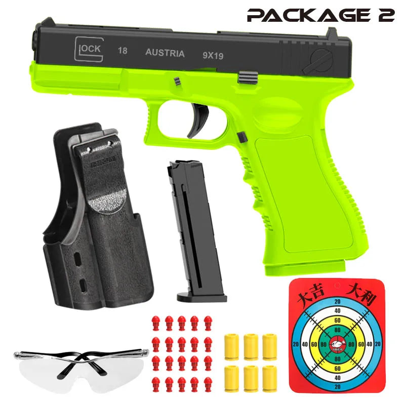 Black M1911 Colt Toy Gunman Gun, Soft Bullet Shell, Catapult Blaster, Manual Air Gun Launcher, Boys Shooting Game 14+y