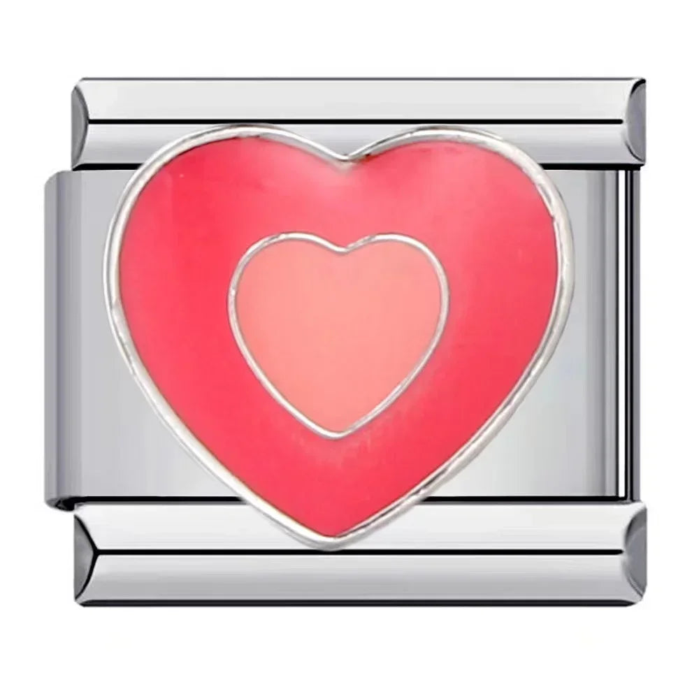 2025 Fashion Love and Romance Modular Italian Charm Links Fit 9mm Stainless Steel Elastic Bracelet Women DIY Jewelry