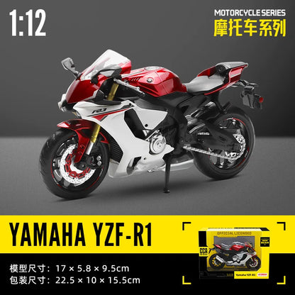 MSZ CCA 1:12 BMW R1250GS S1000R with base alloy die-cast car motorcycle model, toy gift giving, die-cast static motorcycle model