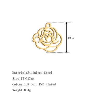 5Pcs Stainless Steel Birth Month Flower Charms Birthday Flower Dangles Plant Floral Pendant DIY Necklace Earrings Jewelry Making