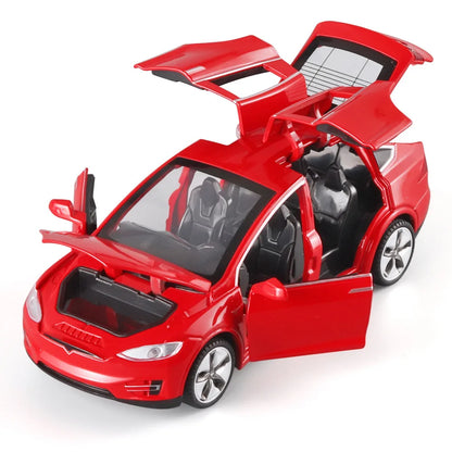 1:32 Model 3 Model X Alloy Diecast Metal Model Car Sound & Light Mini GT Miniature Collections Decorative Ornaments Gifts Friend