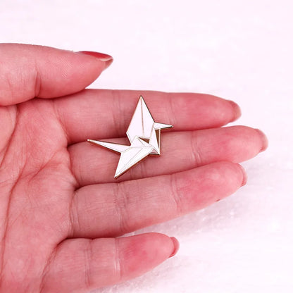 Paper Crane Enamel Pin Brooch Badge Jewelry Backpack Decorate