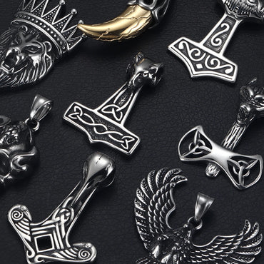 316L Choice Stainless Steel Viking Skull Animal Vintage Pendant for Men Necklace Bracelet DIY Accessories Finding Jewelry Making