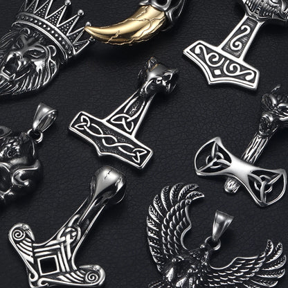 316L Choice Stainless Steel Viking Skull Animal Vintage Pendant for Men Necklace Bracelet DIY Accessories Finding Jewelry Making