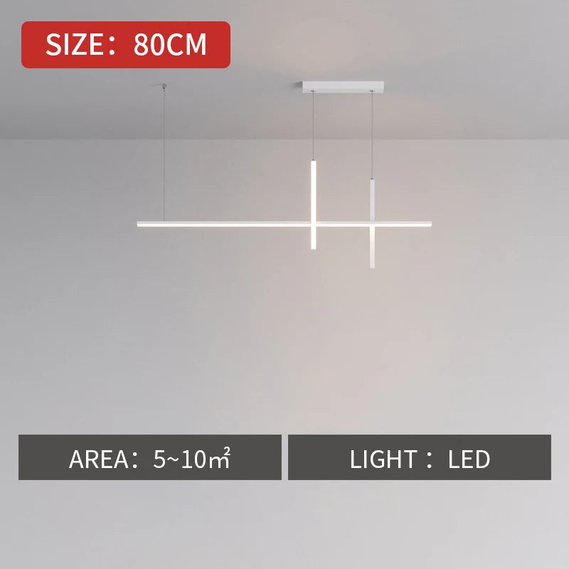 Modern Minimalist Led Chandelier Dimmable Black for Table Dining Room Kitchen Bar Pendant Lamp Home Decoration Light Fixture