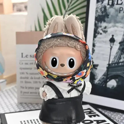 For 17cm Labubu v1/v2/v3  doll baby clothes heart Dolls Accessories Elegant Set DIY Overalls Set Decoration Accessories
