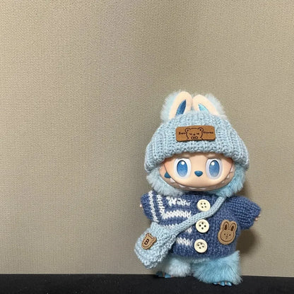 Labubu 3.0 Big into Energy Series Clothes  Labubu Bear Sweater Flanged hat Set Combining fashion & cuteness Labubu Ropa[no doll]