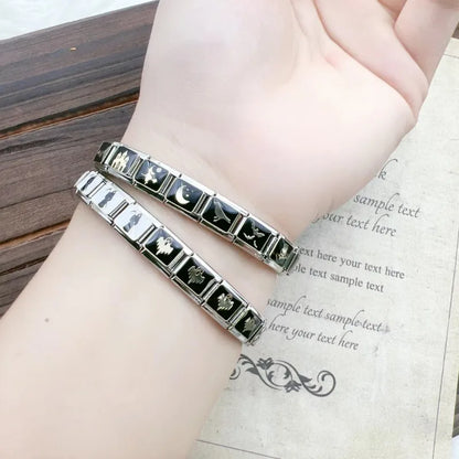 New Fashion Halloween Dark Style Skull Italian Charm Links Fit 9mm Stainless Steel Module Bracelet DIY Making Jewellry