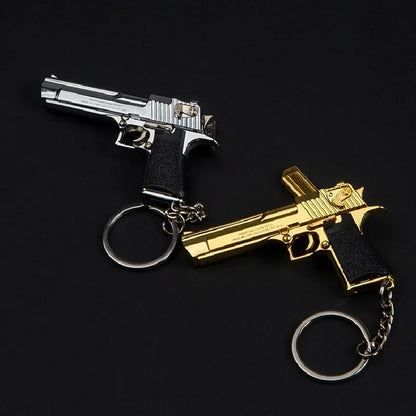 Desert Eagle Keychain Pendant 1:4 Size Proportional Model Detachable High Quality Alloy Keychain Ornament Holiday Birthday Gift