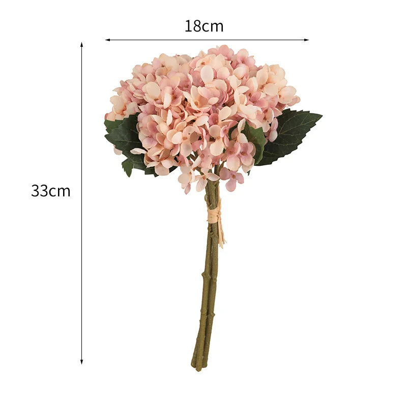 3Pcs/lot Hydrangea Autumn Fall Party fake Flowers Wedding Decoration Mariage flores artificiales Vase decor
