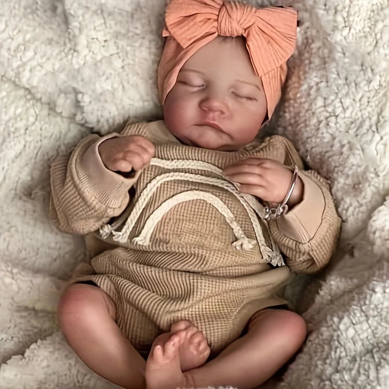 43cm Levi Lifelike Reborn Baby Doll Handmade 3D Painted Skin Full Body Silicone Vinyl Body Bebe Newborn Finished Doll Gift