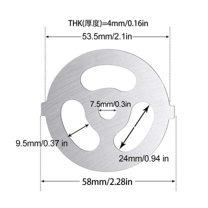 Meat Grinder Pinion Mixer Spare Parts Meat Grinder Knife Stainless Steel Grille for Food Grinder Accessories Kitchen Tool