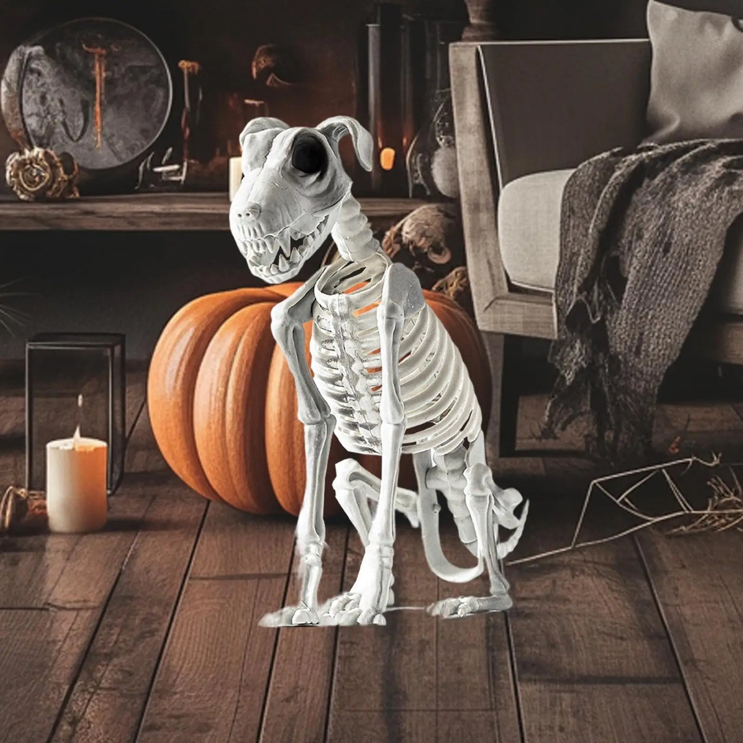Halloween Dog Skeleton Decoration Spooky Skeleton Animal Puppy Bones Skeleton Decoration for Halloween Indoor Outdoor