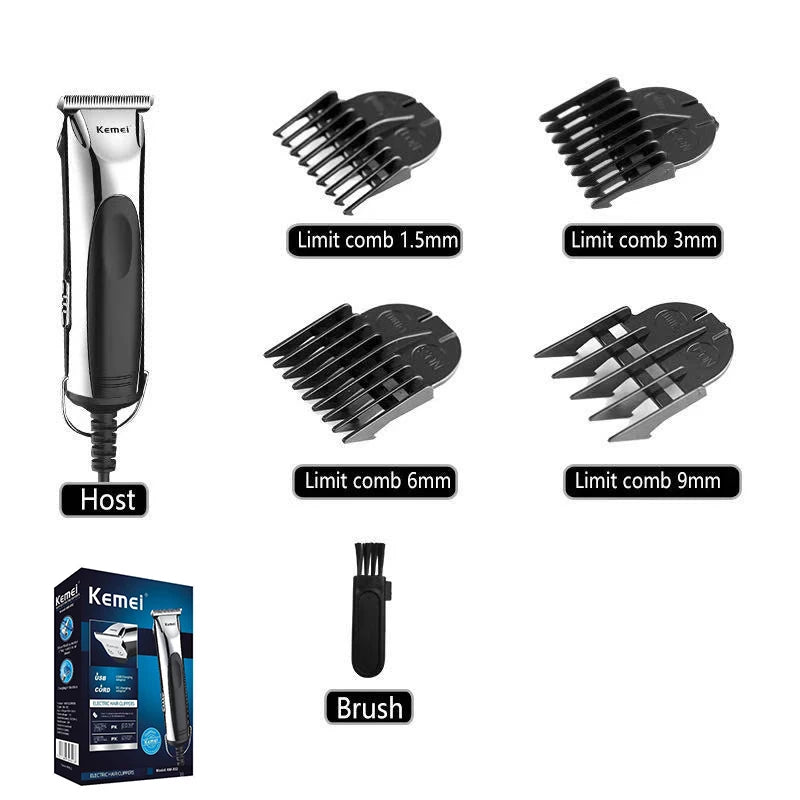 Kemei 850 professional hair trimmer plug in electric hair clipper corded hair cutting machine for men children Home Haircut Kit
