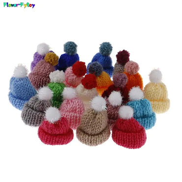 5PCS/lot Mini Handmade Small Knitting Hat For DIY Dolls Decoration Phone Case Decoration 3.5CM