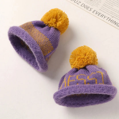5PCS/lot Mini Handmade Small Knitting Hat For DIY Dolls Decoration Phone Case Decoration 3.5CM