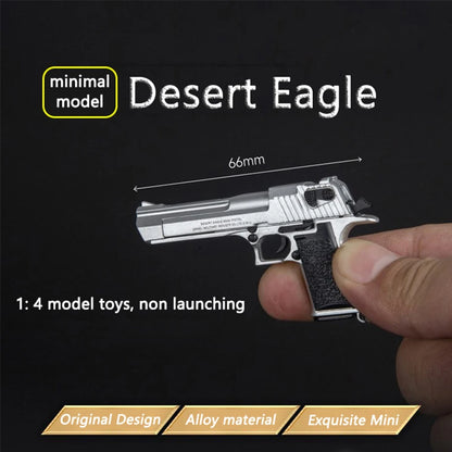Desert Eagle Keychain Pendant 1:4 Size Proportional Model Detachable High Quality Alloy Keychain Ornament Holiday Birthday Gift
