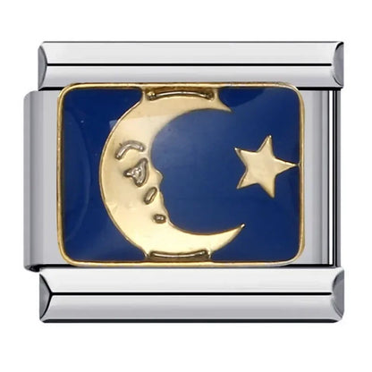 Fashion Original Lovers Stars Moon Charm Italian Links Fit 9mm Bracelet Stainless Steel Making Jewelry Bt003