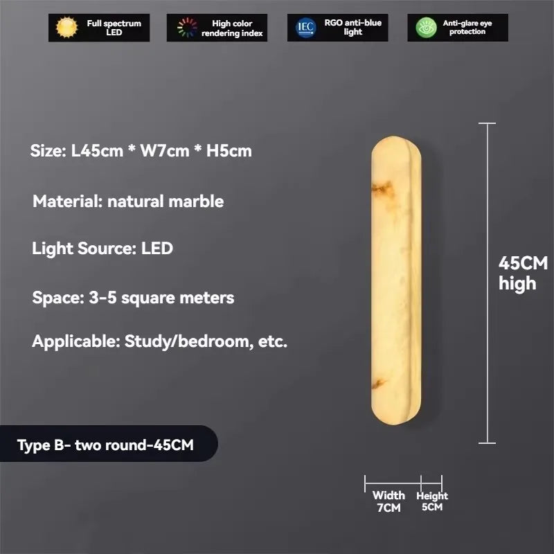 Artpad Designer Marble Wall Lamp for Living Room Hallway Stairs Bedroom Dining Room Copper Ambient Alabaster Wall Lighting