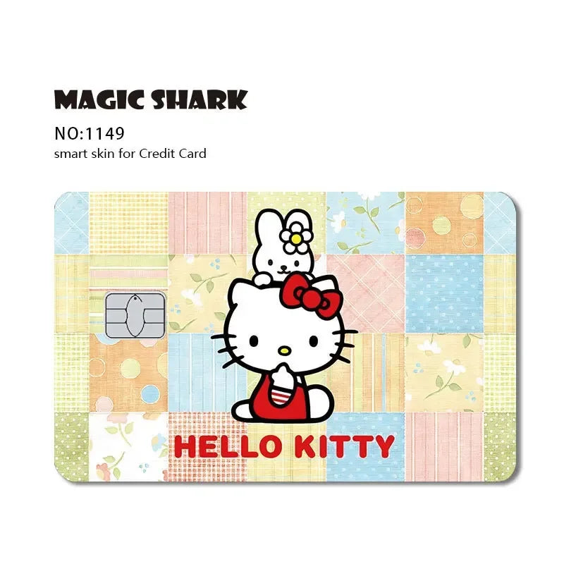 2025 New Arrival Cute Hello Kitty Frog Matte Front Side PVC Sticker Skin Film Cover for Debit Credit Card