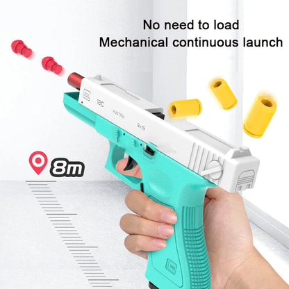 Black M1911 Colt Toy Gunman Gun, Soft Bullet Shell, Catapult Blaster, Manual Air Gun Launcher, Boys Shooting Game 14+y