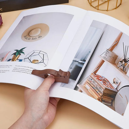 1 wooden pet cat reading bookmark Bookmark ring  Page guide marker Marking symbol Bookmark page holder Learning supplies