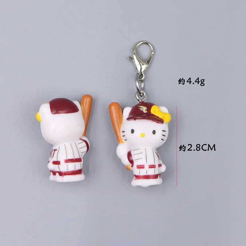 Kawaii Hello Kitty Toy Cute Anime Cat Keychain Backpack Phone Case Decoration Cartoon Festival Gift Women Accessories Wholesale