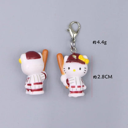 Kawaii Hello Kitty Toy Cute Anime Cat Keychain Backpack Phone Case Decoration Cartoon Festival Gift Women Accessories Wholesale