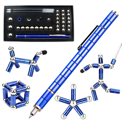 Magnetic Fidget Pen DIY Magnet Fidgi Pen Multifunctional Deformable Magnet Writing Ballpoint Toy Pen, Best Gift for Friends