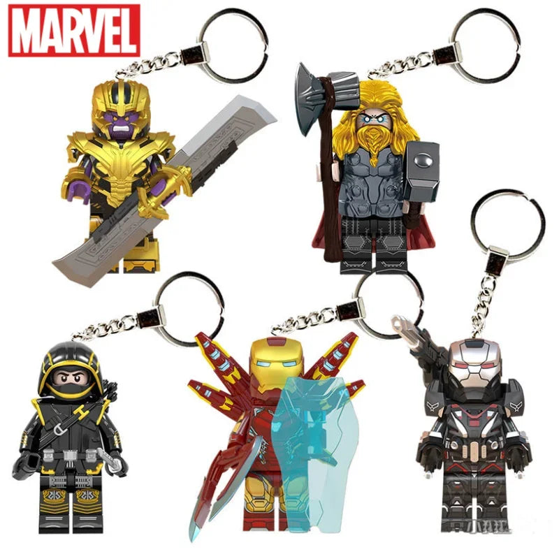 Marvel Creative Personalized Cartoon Keychain Iron Man Hulk Hawkeye Venom Thanos New Car Keychain Backpack Pendant Festival Gift
