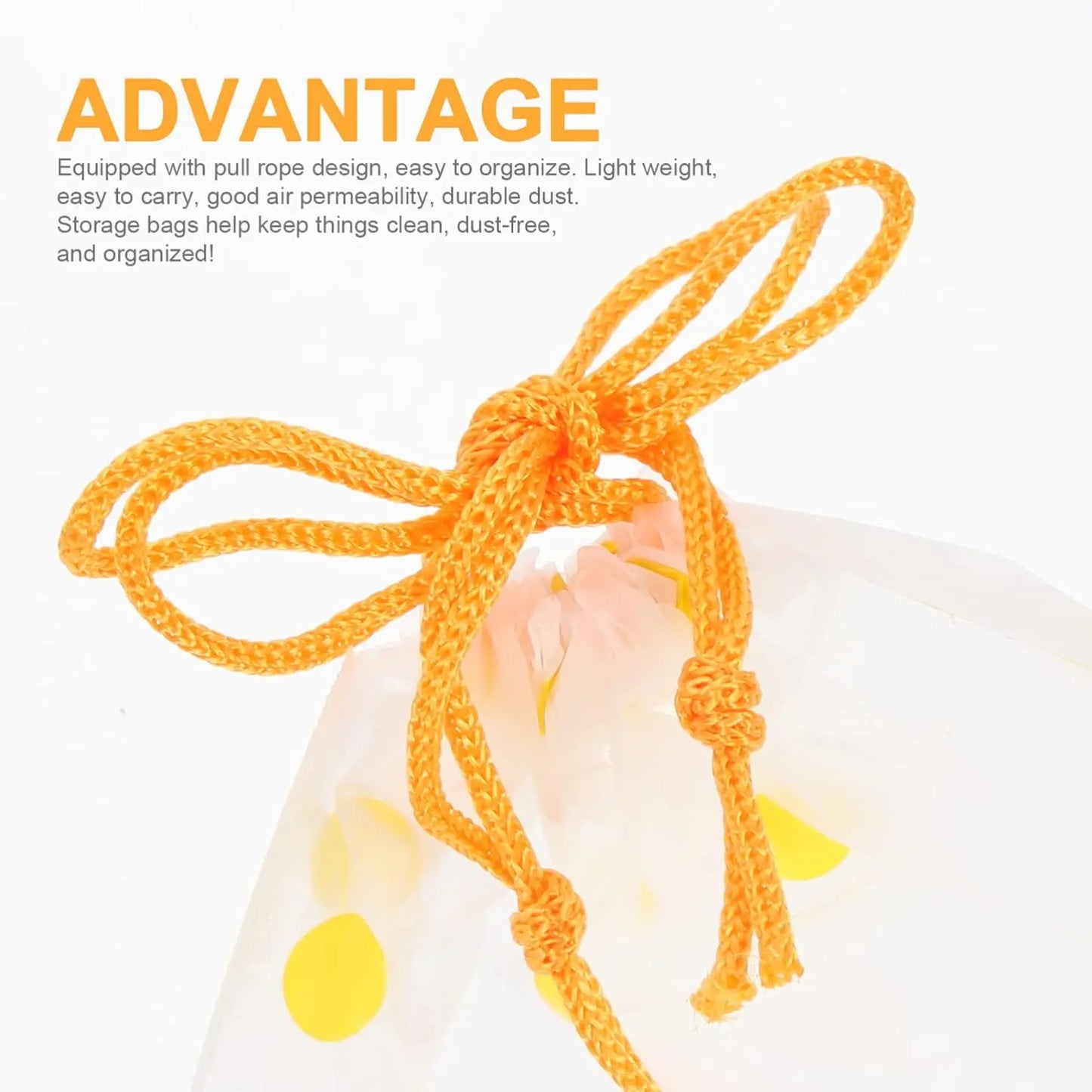 100PCS Storage Bags Waterproof EVA Drawstring Large Capacity Clothes Shoes Organizer Portable Daisy Makeup Toiletry Storage Bags
