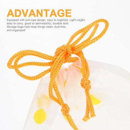 100PCS Storage Bags Waterproof EVA Drawstring Large Capacity Clothes Shoes Organizer Portable Daisy Makeup Toiletry Storage Bags