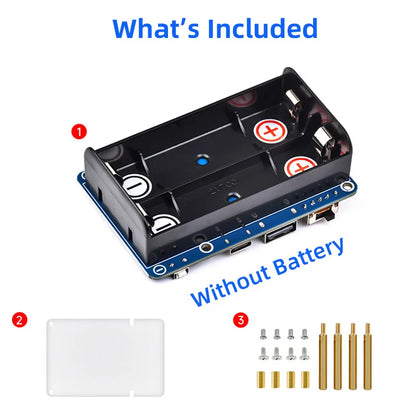 Raspberry Pi 5 4 3 UPS HAT Support 21700 Li Battery 5V Uninterruptible Power Supply Pogo Pins Connector Dynamic Path Management