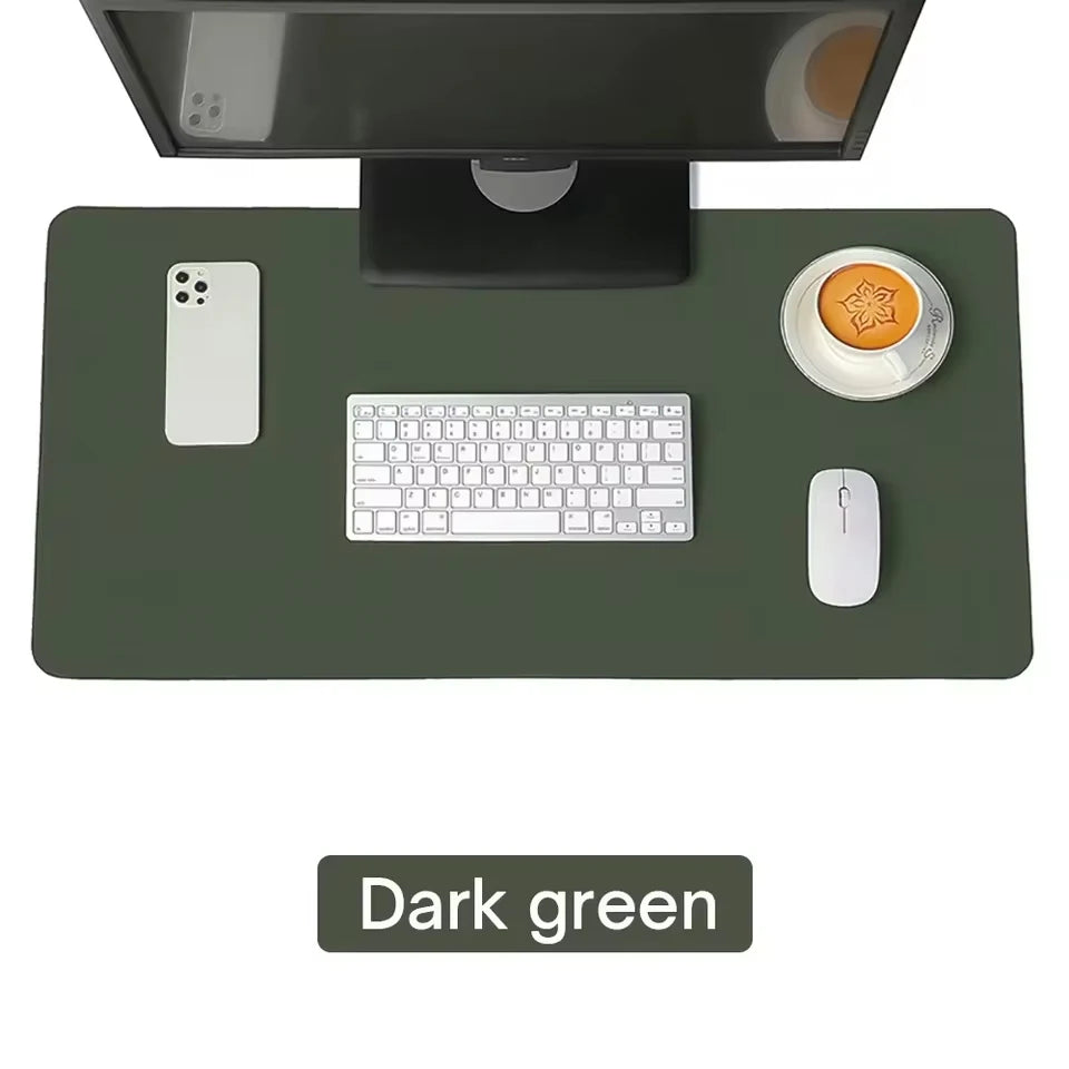 Premium PU Leather Desk Mat Waterproof Office Keyboard Protector with Non-Slip Gaming Mouse Pad Area, Large Workstation Surface